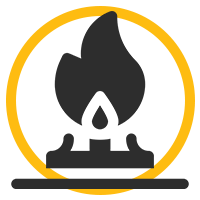 American Build Quality stove fire icon