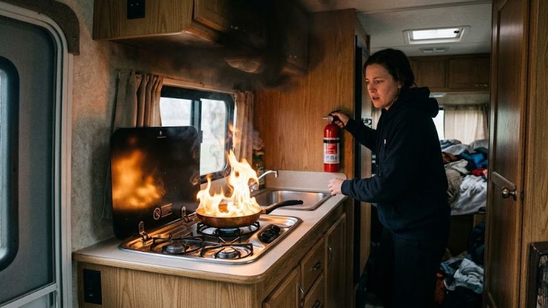 RV Kitchen Grease Fire Protection Defending the Cooktop